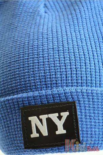 Купить Шапка светло-синяя вязаная "NY" для мальчика Nikola N23-9Св.сн(23SP49) на КидБутик Шапка светло-синяя вязаная "NY" для мальчика Nikola N23-9Св.сн(23SP49)