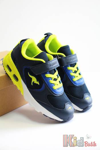 Купить Кроссовки с салатовыми вставками для мальчика KangaROOS 23-18844-000-4054 на КидБутик Кроссовки с салатовыми вставками для мальчика KangaROOS 23-18844-000-4054