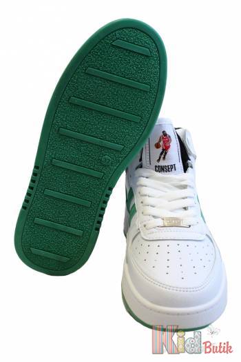 Купить Кроссовки хайтопы белые с зеленым подростковые Jong-Golf 23-404-121B на КидБутик Кроссовки хайтопы белые с зеленым подростковые Jong-Golf 23-404-121B