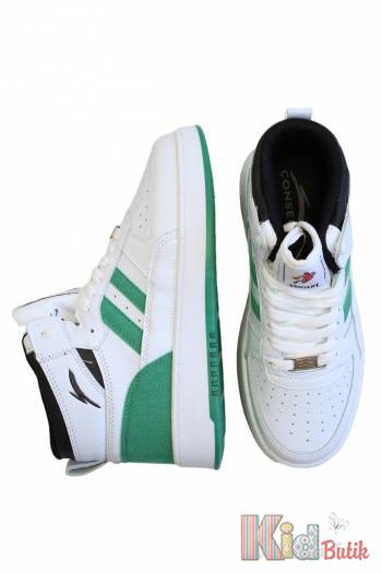 Купить Кроссовки хайтопы белые с зеленым подростковые Jong-Golf 23-404-121B на КидБутик Кроссовки хайтопы белые с зеленым подростковые Jong-Golf 23-404-121B