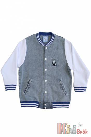 Купить Бомбер светло-синий "А" для мальчика A-yugi Jeans Аю23-23(17157) на КидБутик Бомбер светло-синий "А" для мальчика A-yugi Jeans Аю23-23(17157)