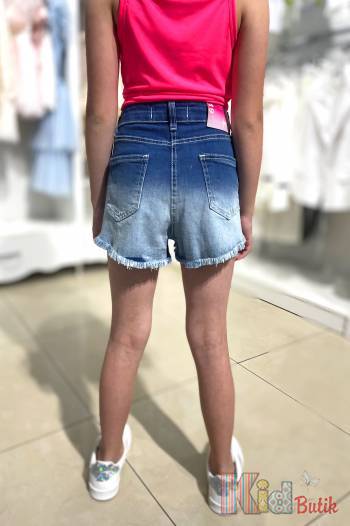 Купить Шорты джинсовые синие с бахромой для девочки A-yugi Jeans Аю23-27(9361) на КидБутик Шорты джинсовые синие с бахромой для девочки A-yugi Jeans Аю23-27(9361)