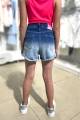Купить Шорты джинсовые синие с бахромой для девочки A-yugi Jeans Аю23-27(9361) на КидБутик Шорты джинсовые синие с бахромой для девочки A-yugi Jeans Аю23-27(9361) - фото 2