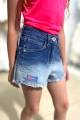 Купить Шорты джинсовые синие с бахромой для девочки A-yugi Jeans Аю23-27(9361) на КидБутик Шорты джинсовые синие с бахромой для девочки A-yugi Jeans Аю23-27(9361) - фото 3