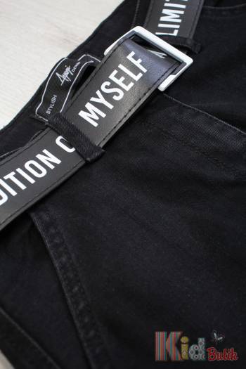 Купить Джинсы карго черные с ремнем A-yugi Jeans Аю23-21Чорн(9380) на КидБутик Джинсы карго черные с ремнем A-yugi Jeans Аю23-21Чорн(9380)