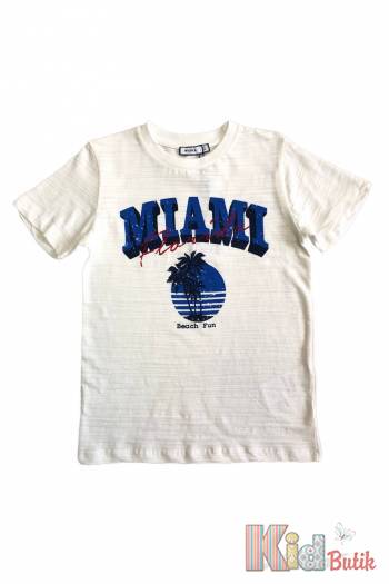 Купити Футболка біла з пальмами "Miami" Wanex V23-8(15972) на КідБутік Футболка біла з пальмами "Miami" Wanex V23-8(15972)