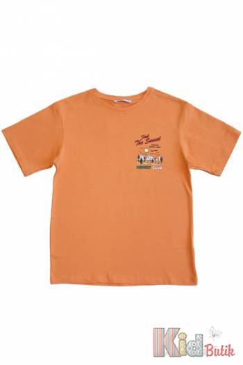Купить Футболка оранжевая "Feel the Sunset" для мальчика NK Unsea НК23-13(44340) на КидБутик Футболка оранжевая "Feel the Sunset" для мальчика NK Unsea НК23-13(44340)