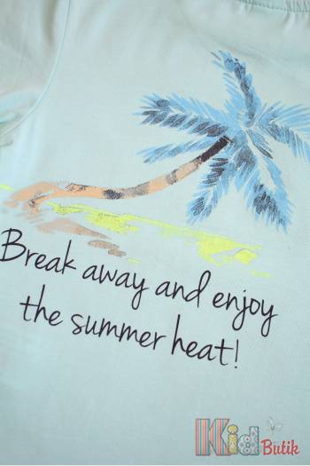 Купить Футболка голубая "Enjoy the summer heat" для мальчика NK Unsea НК23-24(44614) на КидБутик Футболка голубая "Enjoy the summer heat" для мальчика NK Unsea НК23-24(44614)