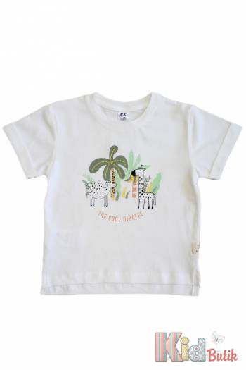 Купить Футболка белая "The Cool Giraffe" для мальчика NK Unsea НК23-20(44601) на КидБутик Футболка белая "The Cool Giraffe" для мальчика NK Unsea НК23-20(44601)