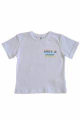 Купить Футболка белая "Life's a Wave" для мальчика NK Unsea НК23-22Бл(44608) на КидБутик Футболка белая "Life's a Wave" для мальчика NK Unsea НК23-22Бл(44608)
