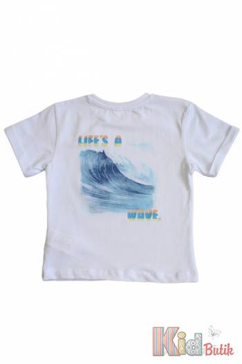 Купить Футболка белая "Life's a Wave" для мальчика NK Unsea НК23-22Бл(44608) на КидБутик Футболка белая "Life's a Wave" для мальчика NK Unsea НК23-22Бл(44608)