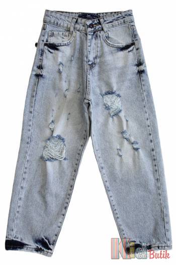 Купить Джинсы мом светлые рваные для девочки A-yugi Jeans Аю23-35(5378) на КидБутик Джинсы мом светлые рваные для девочки A-yugi Jeans Аю23-35(5378)