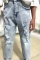 Купить Джинсы мом светлые рваные для девочки A-yugi Jeans Аю23-35(5378) на КидБутик Джинсы мом светлые рваные для девочки A-yugi Jeans Аю23-35(5378) - фото 3