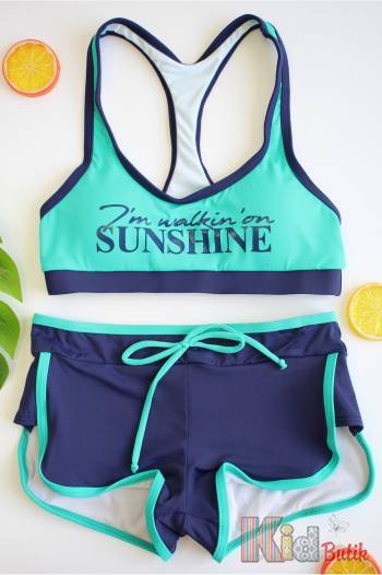 Купить Купальник бирюзовый "Sunshine" с шортиками для девочки Z.Five 50365Зл. на КидБутик Купальник бирюзовый "Sunshine" с шортиками для девочки Z.Five 50365Зл.