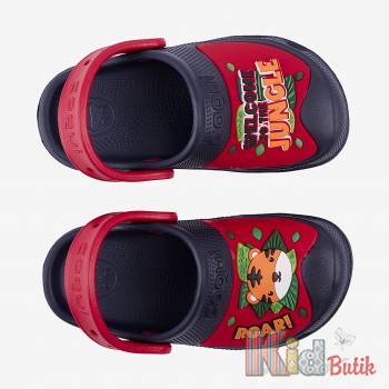 Купить Клоги темно-синие "Jungle" для мальчика Coqui 23-9382 Navy/New Red на КидБутик Клоги темно-синие "Jungle" для мальчика Coqui 23-9382 Navy/New Red
