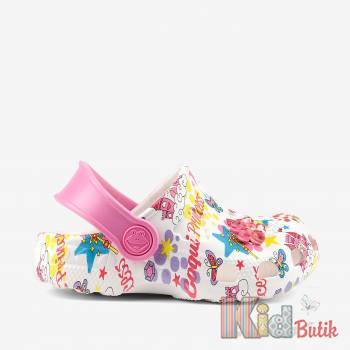 Купить Клоги белые с розовым принтом для девочки Coqui 25-8701Wite/Dk.Pink на КидБутик Клоги белые с розовым принтом для девочки Coqui 25-8701Wite/Dk.Pink