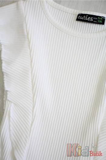 Купити Футболка біла з воланами для дівчинки Cuties Ст23-7(3371) на КідБутік Футболка біла з воланами для дівчинки Cuties Ст23-7(3371)