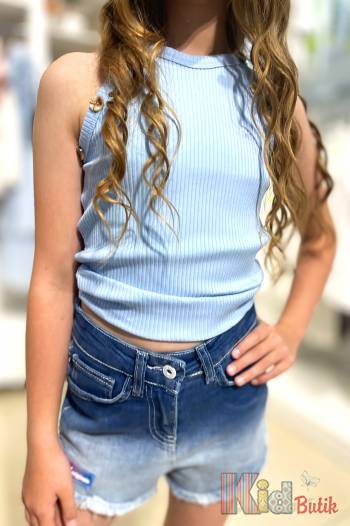 Купить Майка голубая с пуговками для девочки Cuties Ст23-18Блак(3755) на КидБутик Майка голубая с пуговками для девочки Cuties Ст23-18Блак(3755)