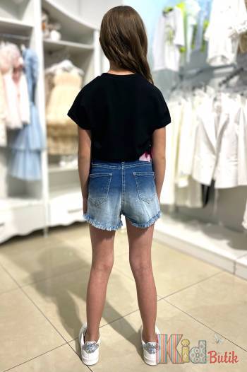 Купить Топ черного цвета в рубчик с завязками Cuties Ст23-9Чор(3706) на КидБутик Топ черного цвета в рубчик с завязками Cuties Ст23-9Чор(3706)
