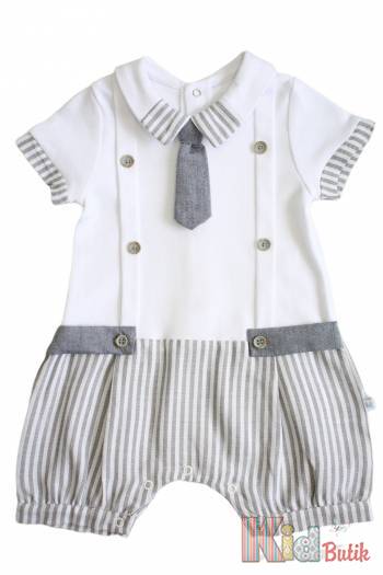 Купить Ромпер с галстуком для мальчика MYMIO baby Му23-3804 на КидБутик Ромпер с галстуком для мальчика MYMIO baby Му23-3804