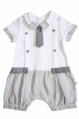 Купить Ромпер с галстуком для мальчика MYMIO baby Му23-3804 на КидБутик Ромпер с галстуком для мальчика MYMIO baby Му23-3804