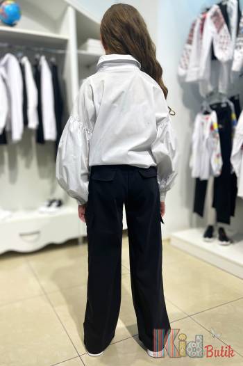 Купити Сорочка біла з широкими рукавами для дівчинки Brows Kids ВР24-10(8061) на КідБутік Сорочка біла з широкими рукавами для дівчинки Brows Kids ВР24-10(8061)