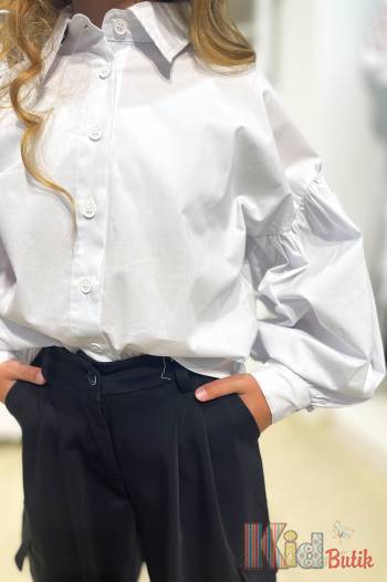 Купити Сорочка біла з широкими рукавами для дівчинки Brows Kids ВР24-10(8061) на КідБутік Сорочка біла з широкими рукавами для дівчинки Brows Kids ВР24-10(8061)