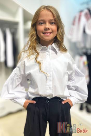 Купити Сорочка біла з широкими рукавами для дівчинки Brows Kids ВР24-10(8061) на КідБутік Сорочка біла з широкими рукавами для дівчинки Brows Kids ВР24-10(8061)