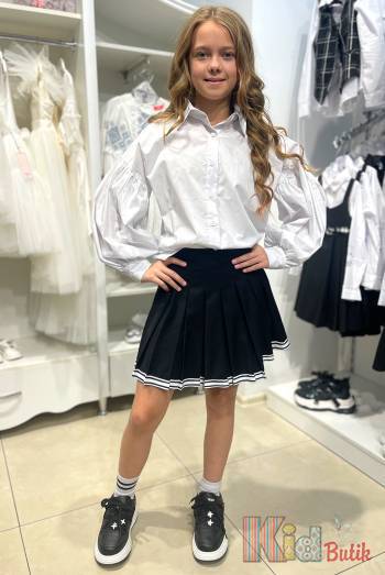 Купити Сорочка біла з широкими рукавами для дівчинки Brows Kids ВР24-10(8061) на КідБутік Сорочка біла з широкими рукавами для дівчинки Brows Kids ВР24-10(8061)