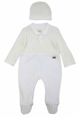 Купить Комбинезон+шапочка молочные для мальчика T.F.Tafyy 23-50610Мол на КидБутик Комбинезон+шапочка молочные для мальчика T.F.Tafyy 23-50610Мол
