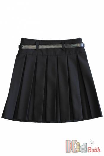 Купить Юбка черная в складку с пояском для девочки Sen Kids Т24-2(27-837) на КидБутик Юбка черная в складку с пояском для девочки Sen Kids Т24-2(27-837)