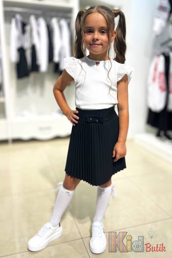 Купить Юбка черная в узкую складку для девочки Sen Kids Т24-3(27-838) на КидБутик Юбка черная в узкую складку для девочки Sen Kids Т24-3(27-838)