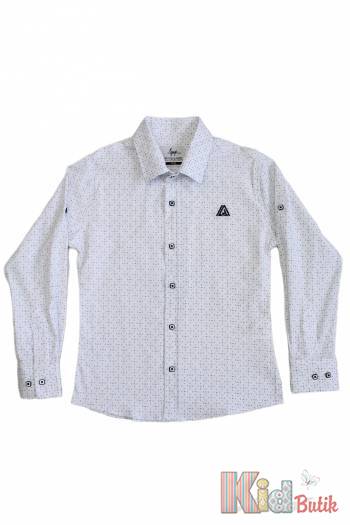 Купить Рубашка белая с мелкими рисочками для мальчика A-yugi Jeans Аю23-45рисоч(18101/18118102) на КидБутик Рубашка белая с мелкими рисочками для мальчика A-yugi Jeans Аю23-45рисоч(18101/18118102)