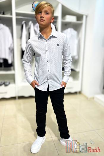 Купить Рубашка белая с мелкими рисочками для мальчика A-yugi Jeans Аю23-45рисоч(18101/18118102) на КидБутик Рубашка белая с мелкими рисочками для мальчика A-yugi Jeans Аю23-45рисоч(18101/18118102)