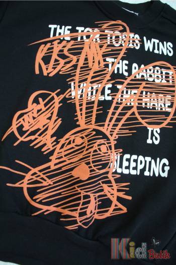 Купить Свитшот черный "The Rabbit" для девочки Marions Мр23-7Чор(7023) на КидБутик Свитшот черный "The Rabbit" для девочки Marions Мр23-7Чор(7023)