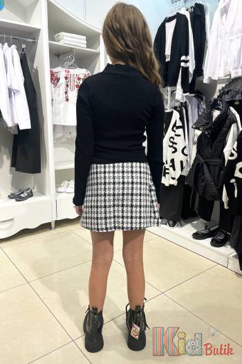 Купить Гольф с молнией черный в рубчик для девочки Cuties Ст23-31Чорн(3153) на КидБутик Гольф с молнией черный в рубчик для девочки Cuties Ст23-31Чорн(3153)