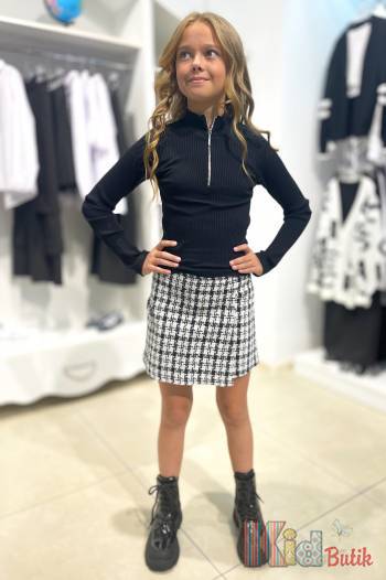 Купить Гольф с молнией черный в рубчик для девочки Cuties Ст23-31Чорн(3153) на КидБутик Гольф с молнией черный в рубчик для девочки Cuties Ст23-31Чорн(3153)