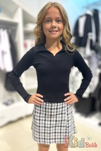 Купити Лонгслів у рубчик з комірцем чорний для дівчинки Cuties Ст23-33Чорн(3556) на КідБутік Лонгслів у рубчик з комірцем чорний для дівчинки Cuties Ст23-33Чорн(3556)
