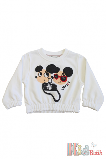 Купити Світшот молочний з мишенятами для дівчинки Escabel Kids Ес23-56(35671) на КідБутік Світшот молочний з мишенятами для дівчинки Escabel Kids Ес23-56(35671)