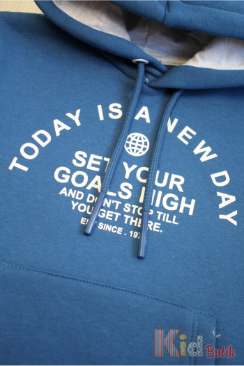 Купить Худи утепленный синий для мальчика "Today is a New Day" Wanex V23-36(15775) на КидБутик Худи утепленный синий для мальчика "Today is a New Day" Wanex V23-36(15775)