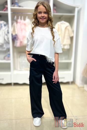 Купити Штани карго з ременем для дівчинки MiniModa Мі23-28(1871) на КідБутік Штани карго з ременем для дівчинки MiniModa Мі23-28(1871)