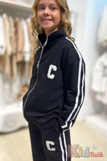 Купить Костюм спортивный черный с лампасами "С" MiniModa Мі23-29(3834М) на КидБутик Костюм спортивный черный с лампасами "С" MiniModa Мі23-29(3834М)