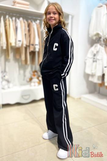 Купить Костюм спортивный черный с лампасами "С" MiniModa Мі23-29(3834М) на КидБутик Костюм спортивный черный с лампасами "С" MiniModa Мі23-29(3834М)