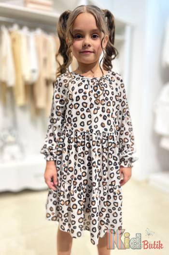 Купить Платье в леопардовый принт для девочки Best Kids БК23-12236 на КидБутик Платье в леопардовый принт для девочки Best Kids БК23-12236
