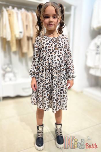 Купить Платье в леопардовый принт для девочки Best Kids БК23-12236 на КидБутик Платье в леопардовый принт для девочки Best Kids БК23-12236