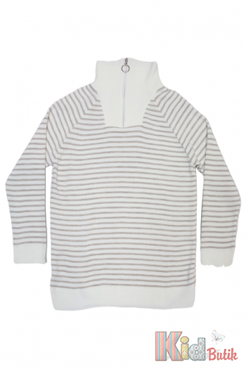Купить Кофта прямого фасона в полоску для девочки MiniModa Мі23-36Крем(1607 на КидБутик Кофта прямого фасона в полоску для девочки MiniModa Мі23-36Крем(1607