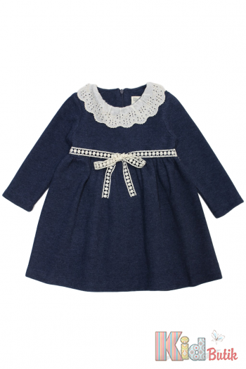 Купить Платье теплое синего цвета для девочки Lilax Kids 23-98072 на КидБутик Платье теплое синего цвета для девочки Lilax Kids 23-98072