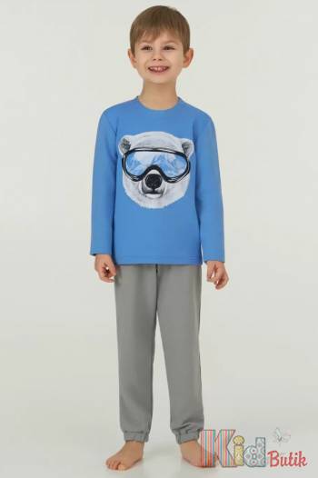 Купить Пижама утепленная синяя для мальчика "Cool Bear" Ellen GPF0381/02/01 на КидБутик Пижама утепленная синяя для мальчика "Cool Bear" Ellen GPF0381/02/01