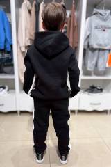 Костюм спортивный утепленный 2-ка черный без декора Black One Kids ВК23-10Чор(ВК039)