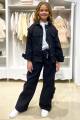Купить Куртка джинсовая черного цвета для девочки A-yugi Jeans Аю24-8Чор на КидБутик Куртка джинсовая черного цвета для девочки A-yugi Jeans Аю24-8Чор - фото 2